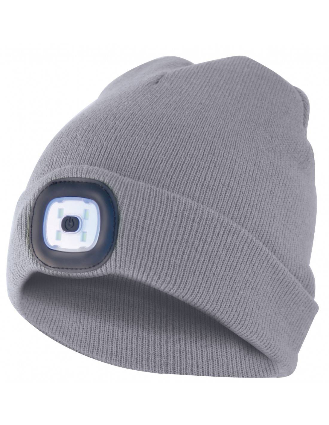Mütze mit LED-Frontleuchte, Strickmütze mit LED-Licht ideal zum Joggen, Campen, Arbeiten, wiederaufladbar per USB und wa