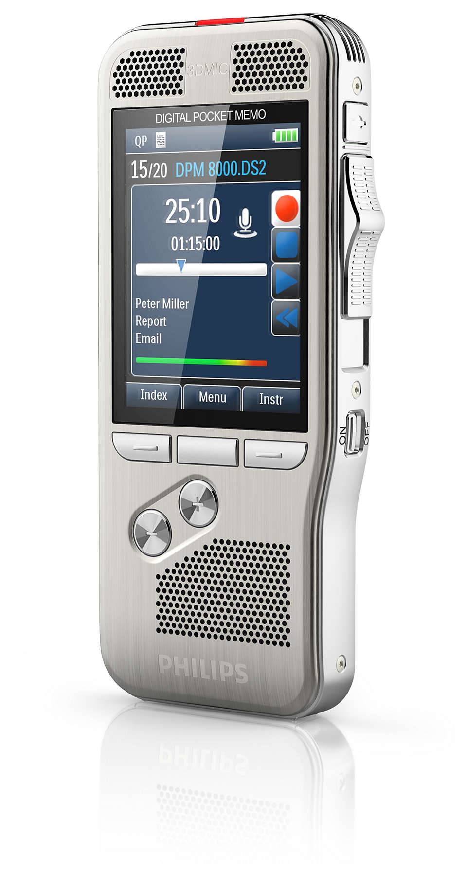 Philips Pocket Memo DPM8300 - Voicerecorder - 200 mW