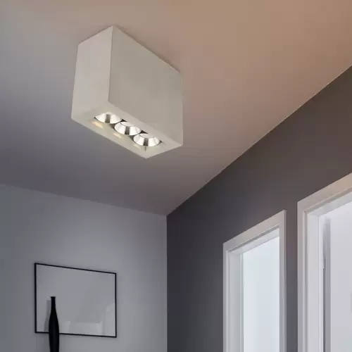Deckenlampe Deckenspot 3 flammig LED Strahler Wohnzimmerleuchte Flurlampe Beton grau 6,6 Watt 440 Lumen 3000 Kelvin warmweiß, LxBxH 12,2x5,6x10 cm Deckenlampe Deckenspot 3 flammig LED Strahler Wohnzimmerleuchte Flurlampe Beton grau 6,6 Watt 440 Lumen 3000 Kelvin warmweiß, LxBxH 12,2x5,6x10 cm