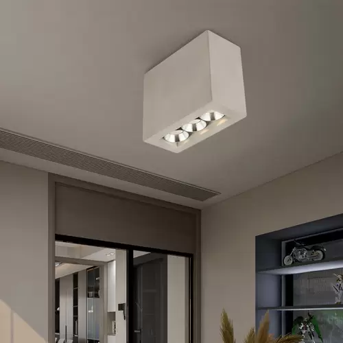 Deckenlampe Deckenspot 3 flammig LED Strahler Wohnzimmerleuchte Flurlampe Beton grau 6,6 Watt 440 Lumen 3000 Kelvin warmweiß, LxBxH 12,2x5,6x10 cm Deckenlampe Deckenspot 3 flammig LED Strahler Wohnzimmerleuchte Flurlampe Beton grau 6,6 Watt 440 Lumen 3000 Kelvin warmweiß, LxBxH 12,2x5,6x10 cm