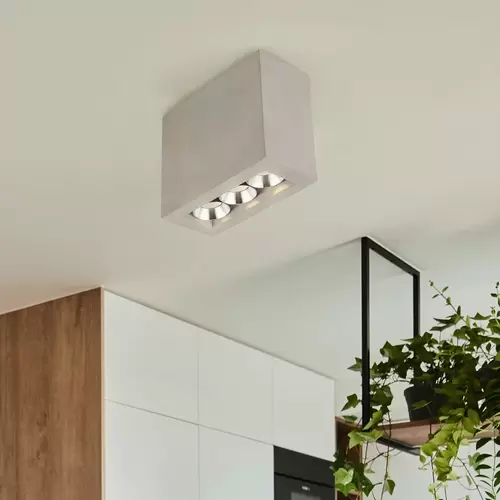 Deckenlampe Deckenspot 3 flammig LED Strahler Wohnzimmerleuchte Flurlampe Beton grau 6,6 Watt 440 Lumen 3000 Kelvin warmweiß, LxBxH 12,2x5,6x10 cm Deckenlampe Deckenspot 3 flammig LED Strahler Wohnzimmerleuchte Flurlampe Beton grau 6,6 Watt 440 Lumen 3000 Kelvin warmweiß, LxBxH 12,2x5,6x10 cm