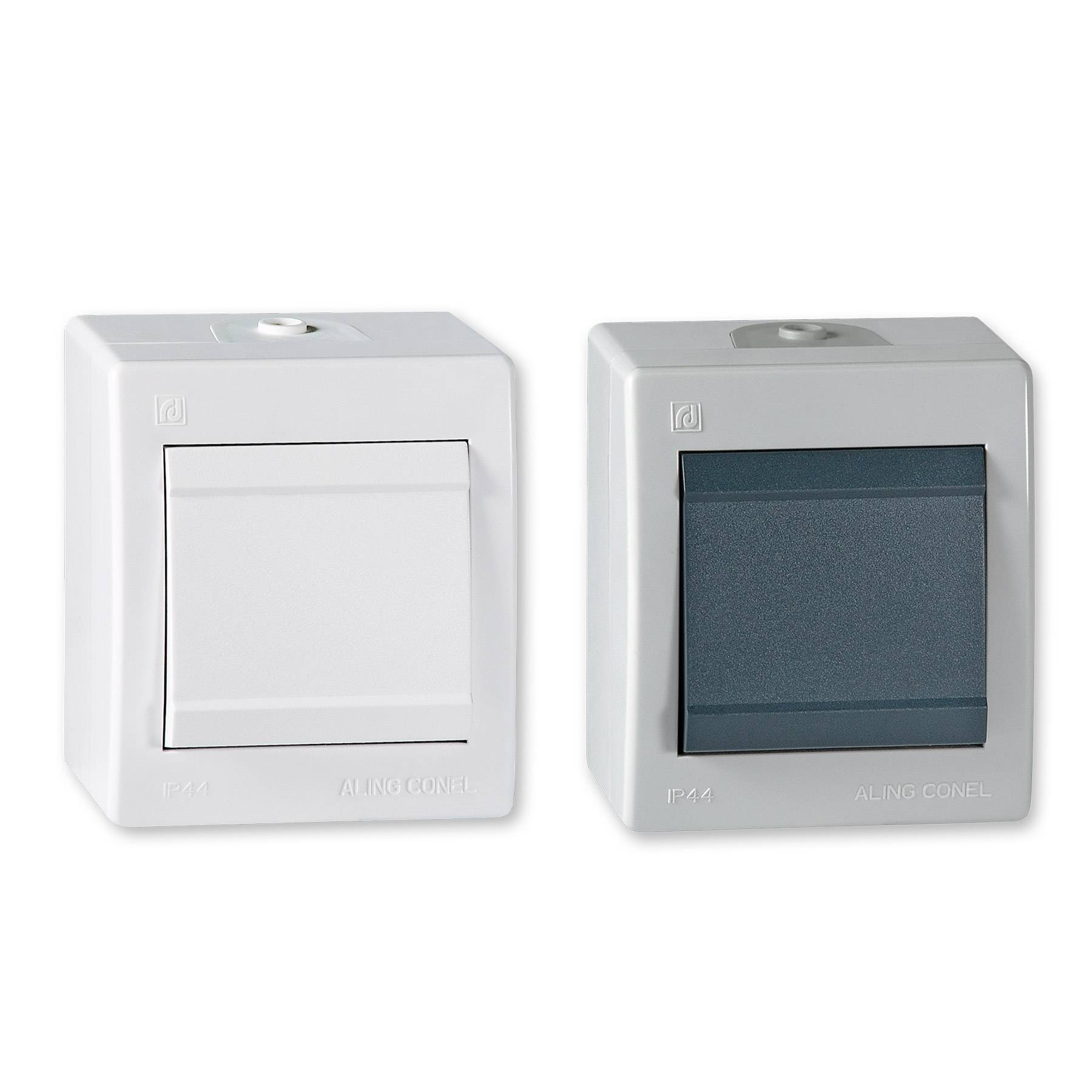 ALING-CONEL Aufputz Kreuzschalter (Wippschalter) 10AX/250V~ / IP 44 - Weiß