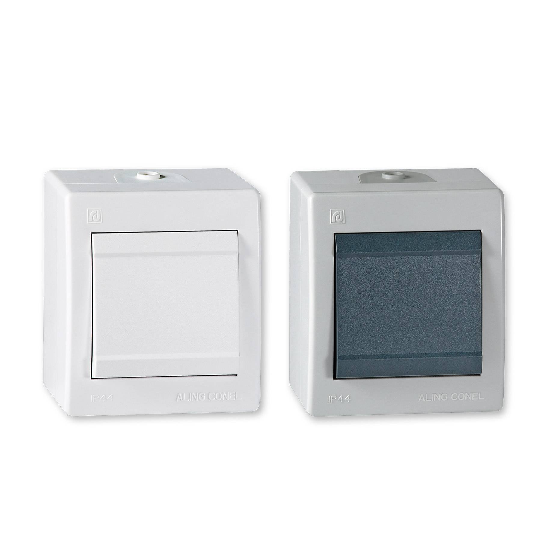 ALING-CONEL Aufputz Wechselschalter mit Wippe 10AX/250V~ / IP 44 - Weiß