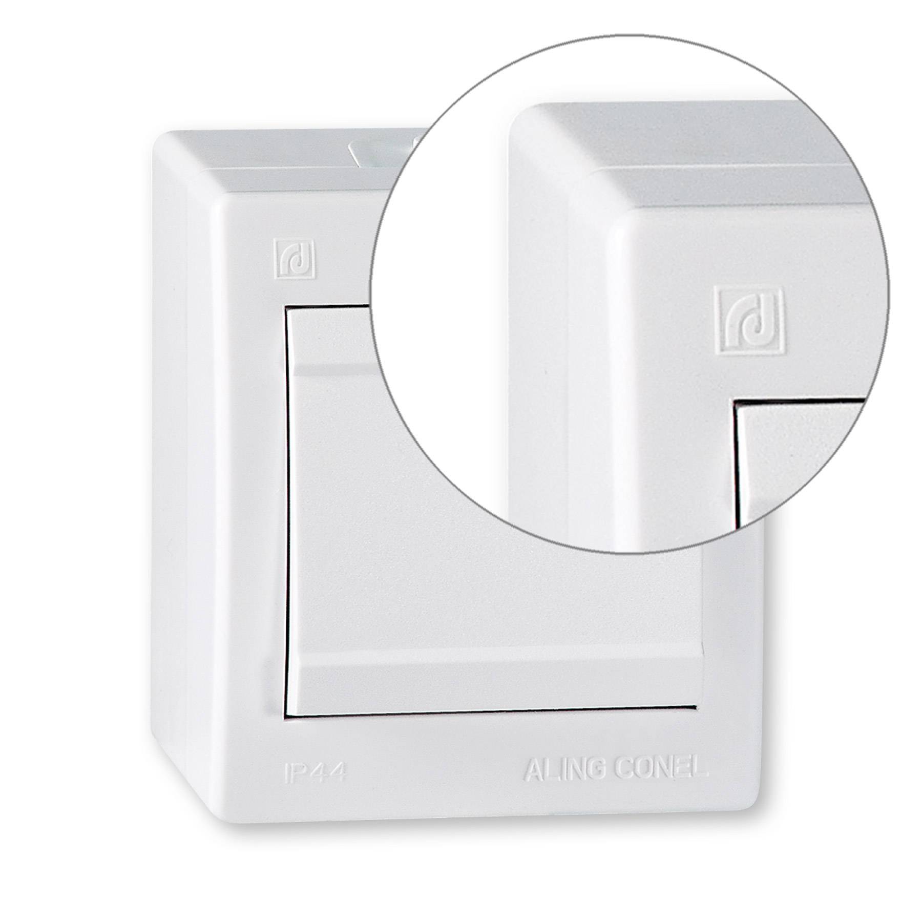 ALING-CONEL Aufputz Wechselschalter mit Wippe 10AX/250V~ / IP 44 - Weiß