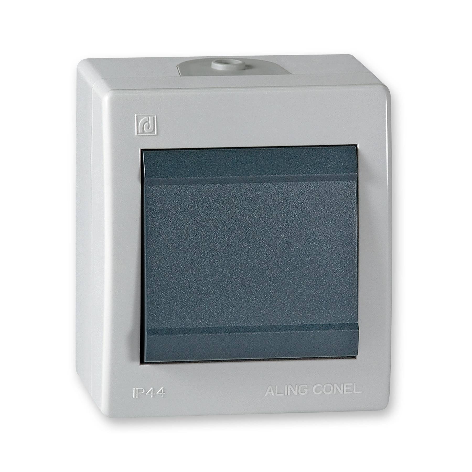 ALING-CONEL Aufputz Kreuzschalter (Wippschalter) 10AX/250V~ / IP 44 - Grau