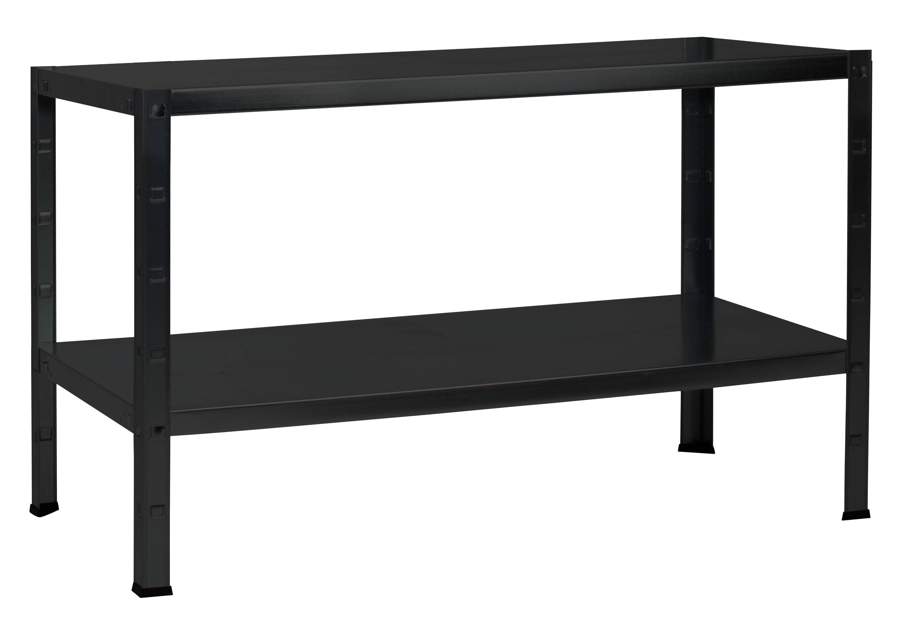 SCHULTE Regalwelt Steckregal mit 2 PowerMAX Fachböden, 65 kg Tragkraft, 43x100x35 cm (HxBxT), schwarz-struktur, Lagerregal, Kellerregal
