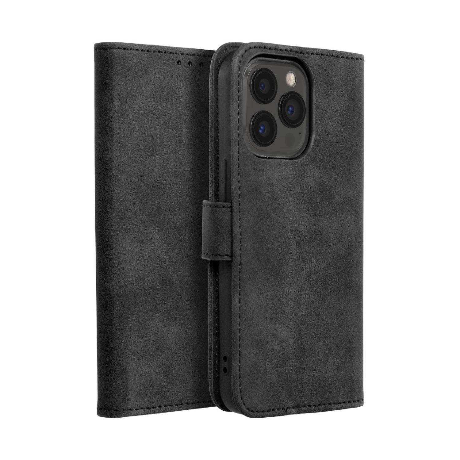 JAMCOVER Bookcover Soft Touch Schwarz für Apple iPhone 13 Pro