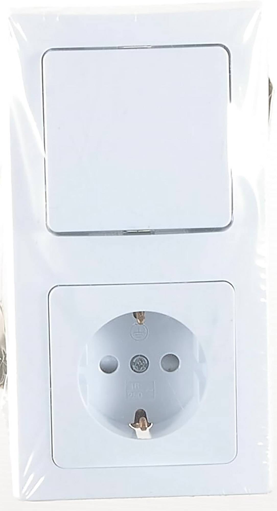 Chilitec DELPHI Set Steckdosen + Schalter +Rahmen 250V~/ 16A, Steckanschluss, weiß