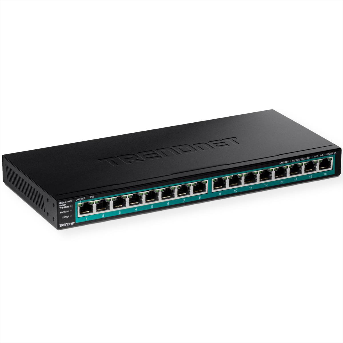 TRENDnet TPE-TG161H 16 Port PoE Switch Gigabit PoE+ Switch 120W