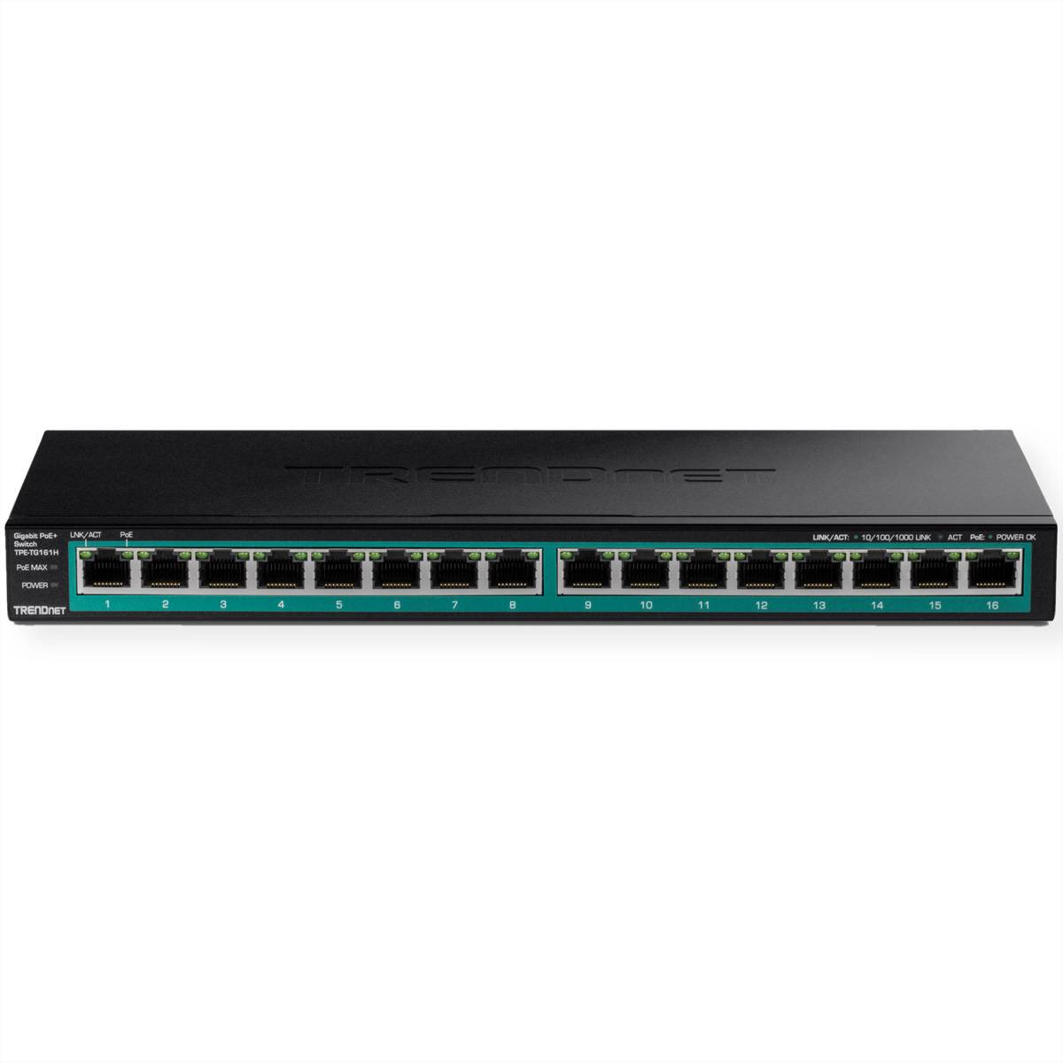 TRENDnet TPE-TG161H 16 Port PoE Switch Gigabit PoE+ Switch 120W