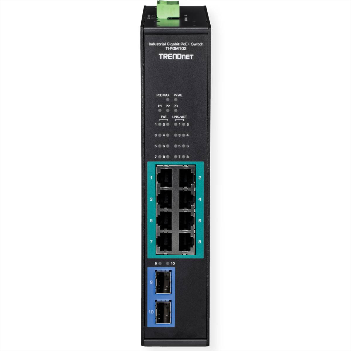TRENDnet TI-PGM102 10 Port Rail Switch Industrial Gigabit PoE+