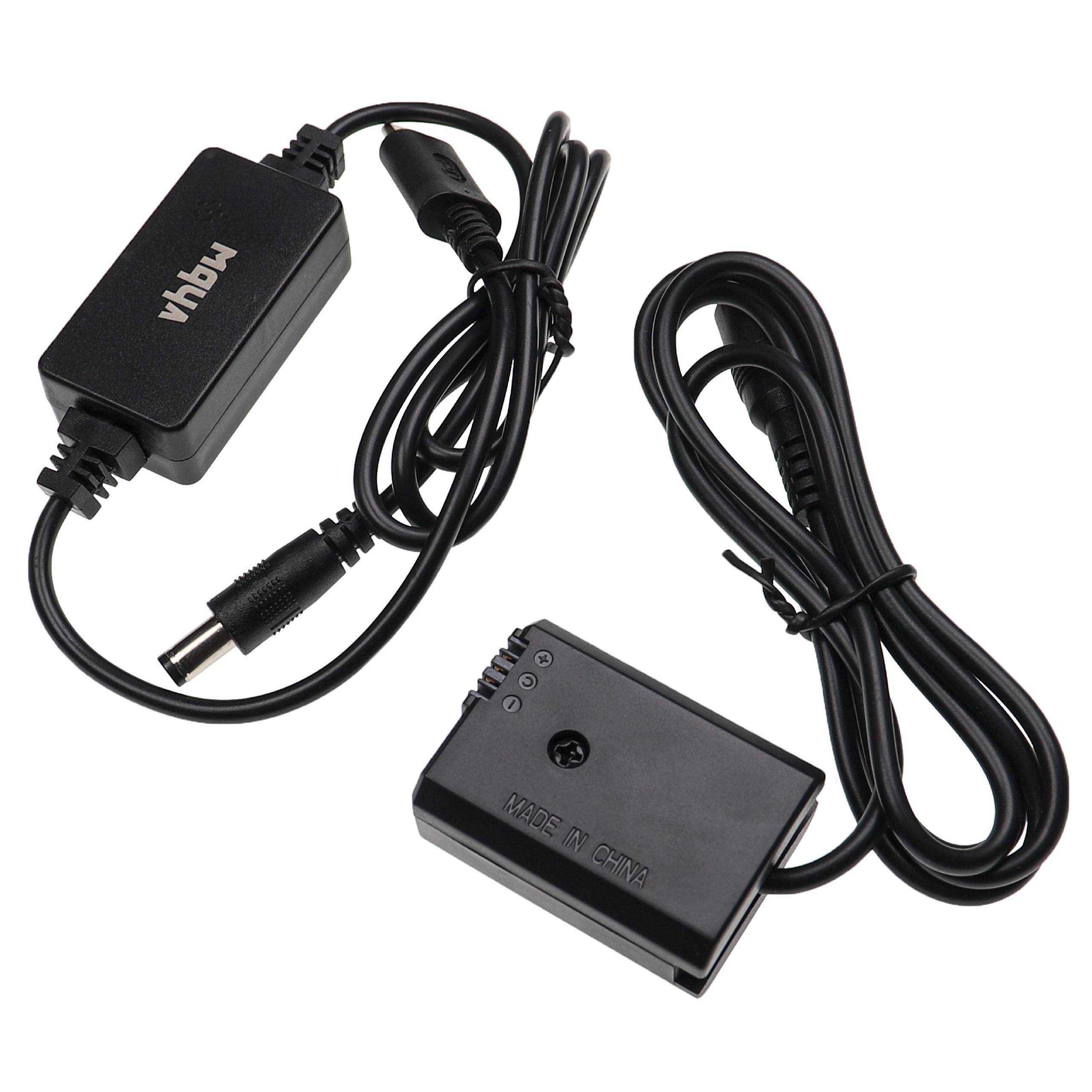 vhbw USB Netzteil kompatibel mit Sony Alpha NEX-F3KS | NEX-F3K, NEX-F3KB Kamera, Digitalkamera + DC Kuppler (Ersatz für Sony), 2m