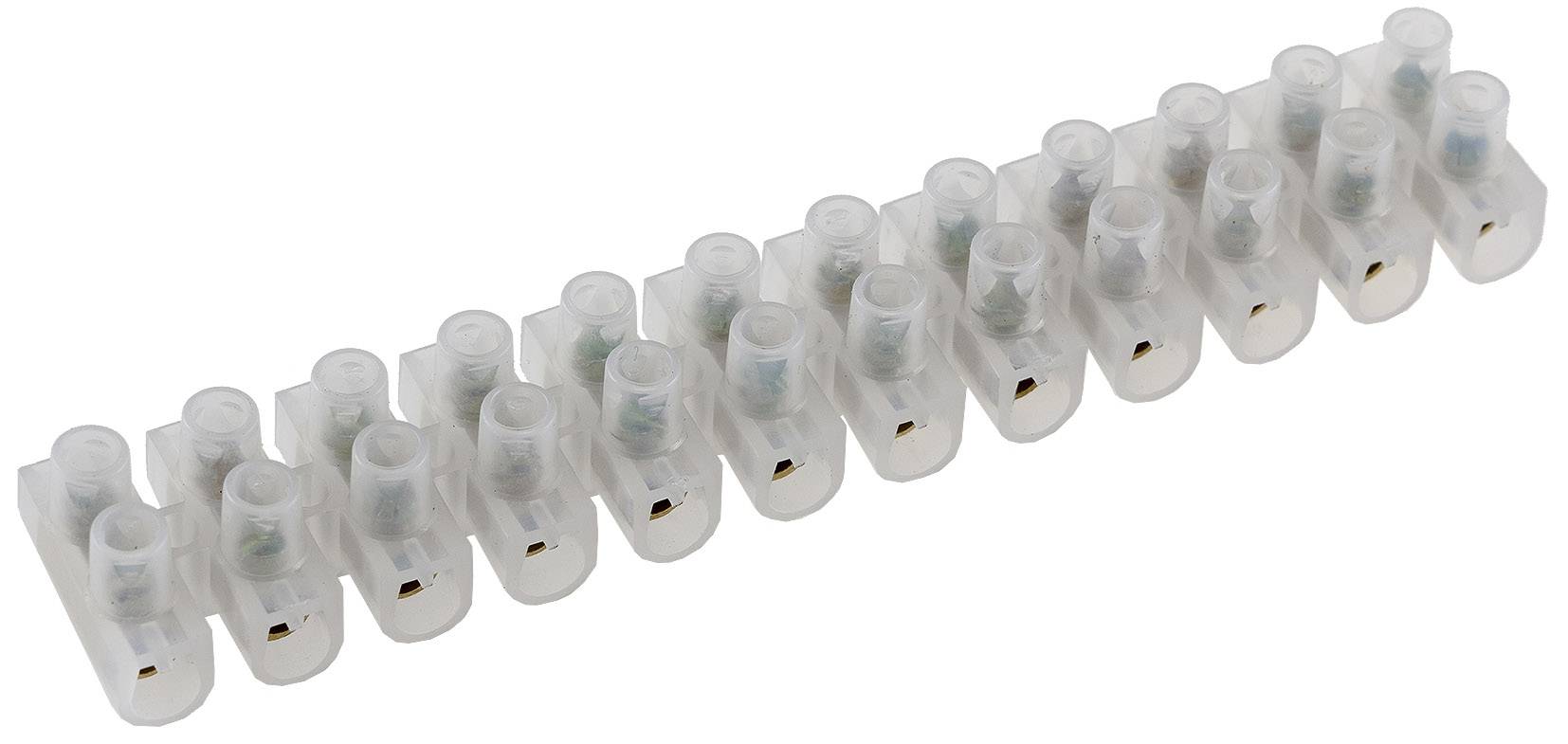 Lüsterklemmen für 2,5-4,0mm², 12 Klemmen Messingeinsatz, transparent