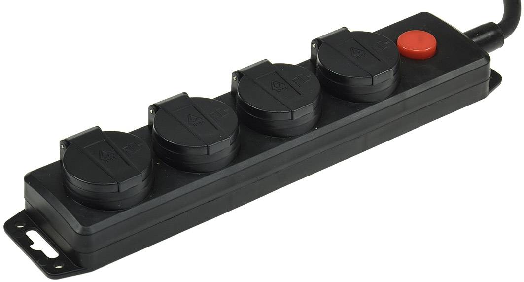 ChiliTec 22350 Gartensteckdosenleiste für Außen, 4-fach IP44, 3m Zuleitung, mit Schalter