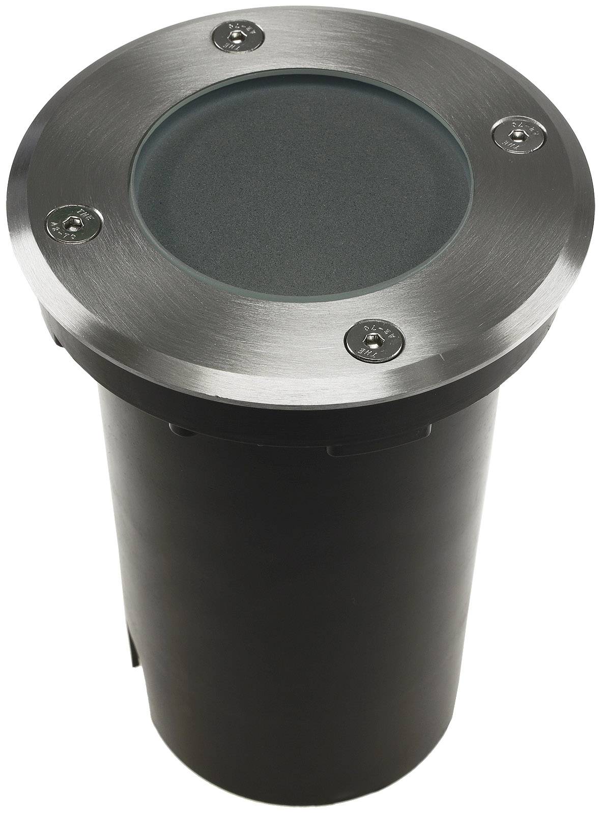 ChiliTec Bodeneinbauleuchte Edelstahl IP65 GU10 Fassung Trittfest Befahrbar 2 Anschlüsse Eingang & Ausgang (1, Rund)