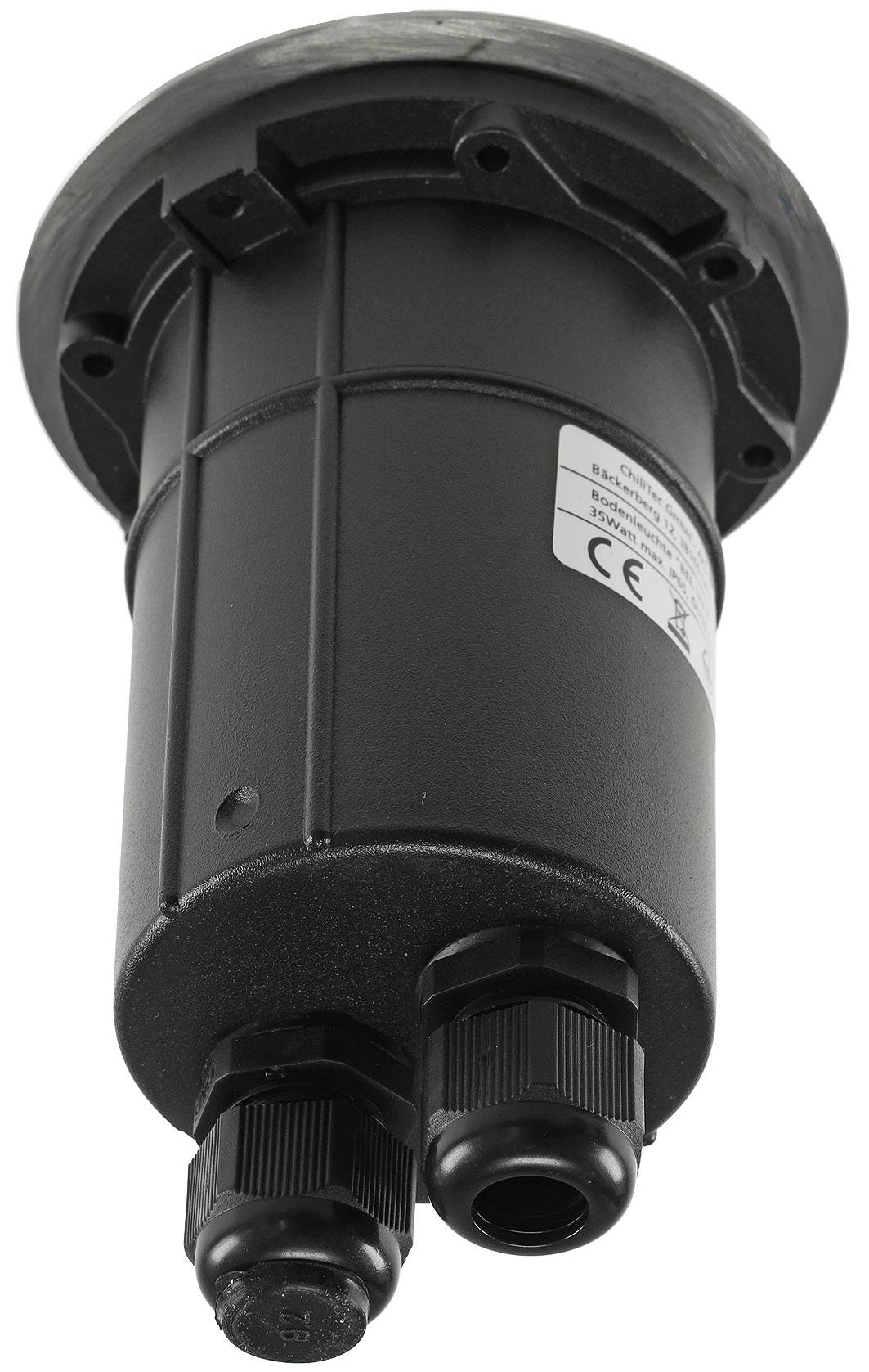 ChiliTec Bodeneinbauleuchte Edelstahl IP65 GU10 Fassung Trittfest Befahrbar 2 Anschlüsse Eingang & Ausgang (1, Rund)