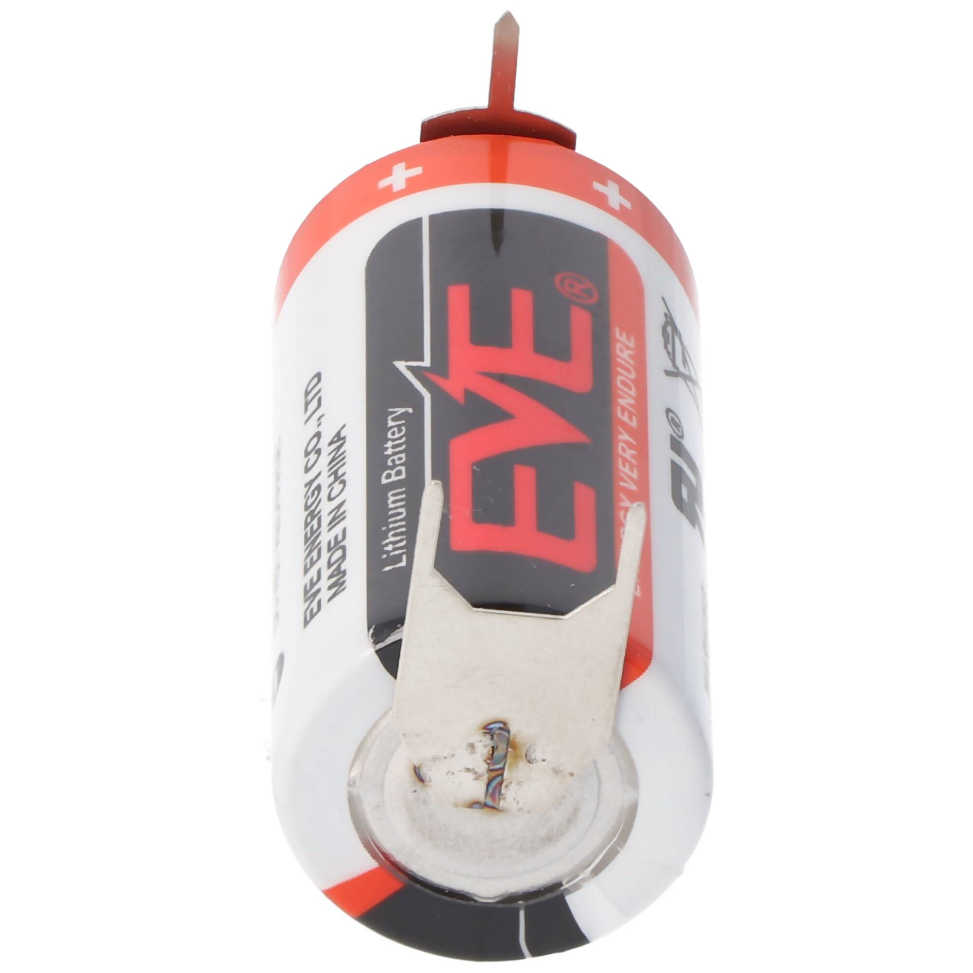 E.V.E CR17335 Batterie Baugröße 2/3A mit 3 Volt Spannung und 1550mAh Kapazität, Abmessungen 33,5 x 17mm, mit Printkontak