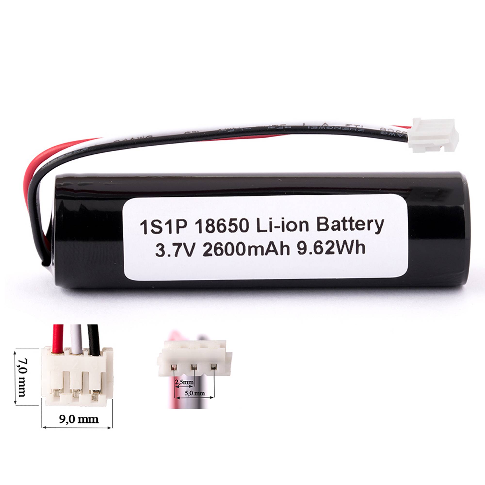 Keeppower 1S1P 18650 2600mAh Li-Ion-Akku mit BMS-Schutz 18650 26J Kabel und Stecker