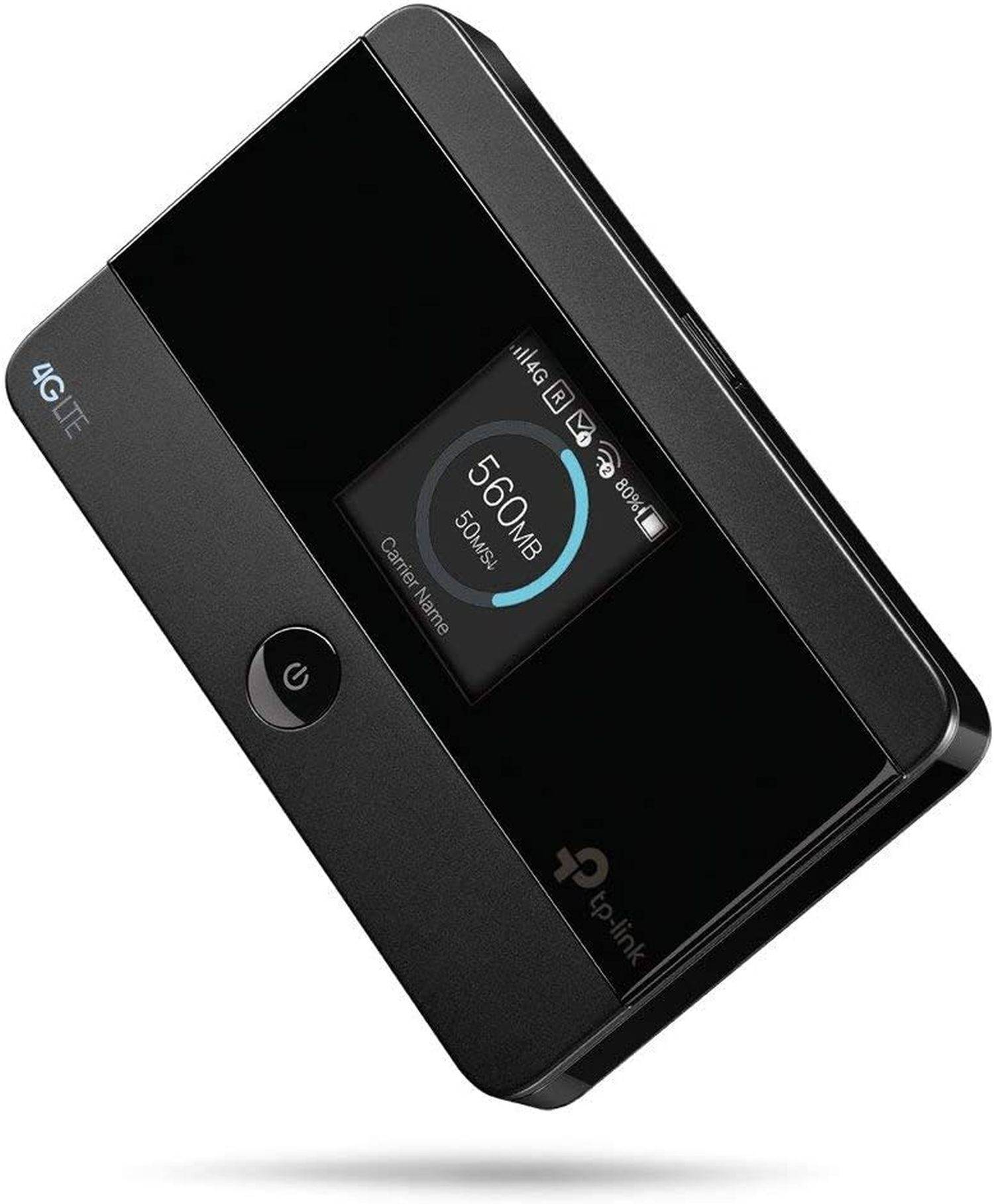 TP-Link M7350 mobiler WLAN Router 4G/LTE bis zu 150Mbit/s Download/ 50Mbit/s Upload, Hotspot, Cat4, LCD Display Schwarz