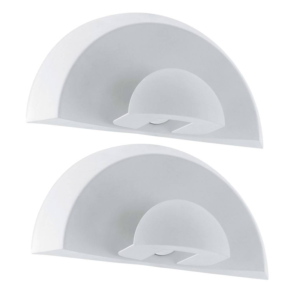 Wandleuchte Wandlampe Außenleuchte Hauswand, Wetterfest IP44, Stahl verzinkt Glas weiß, 1x LED 3W 280Lm 3000K, LxHxT 28x14x10,5cm, 2er Set