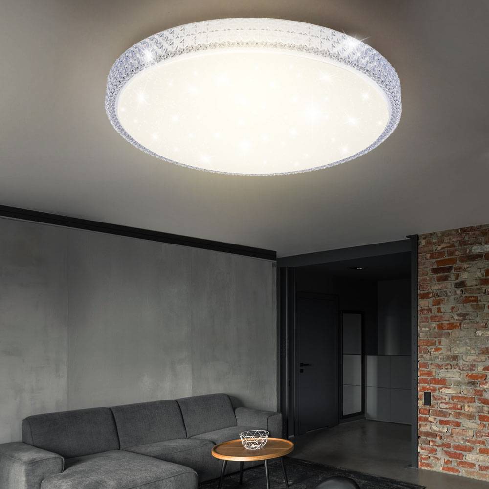 Deckenleuchte Wohnzimmerleuchte CCT Lampe Sternenhimmel-Optik Designleuchte Leuchte D 60 cm