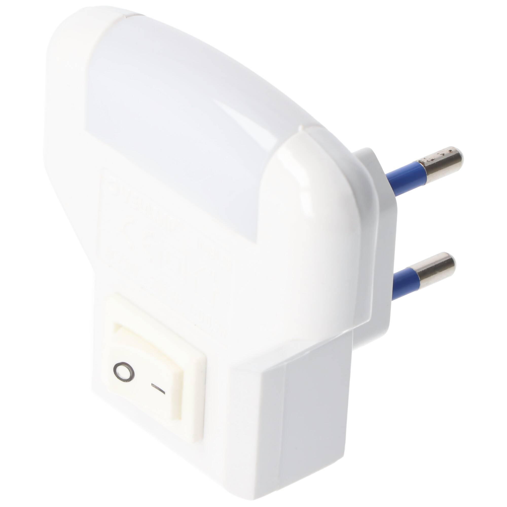 Velamp TWILIGHT, LED-Nachtlicht mit ON/OFF-Schalter, vertikale Buchse, Orientierungslicht mit 2 LEDs