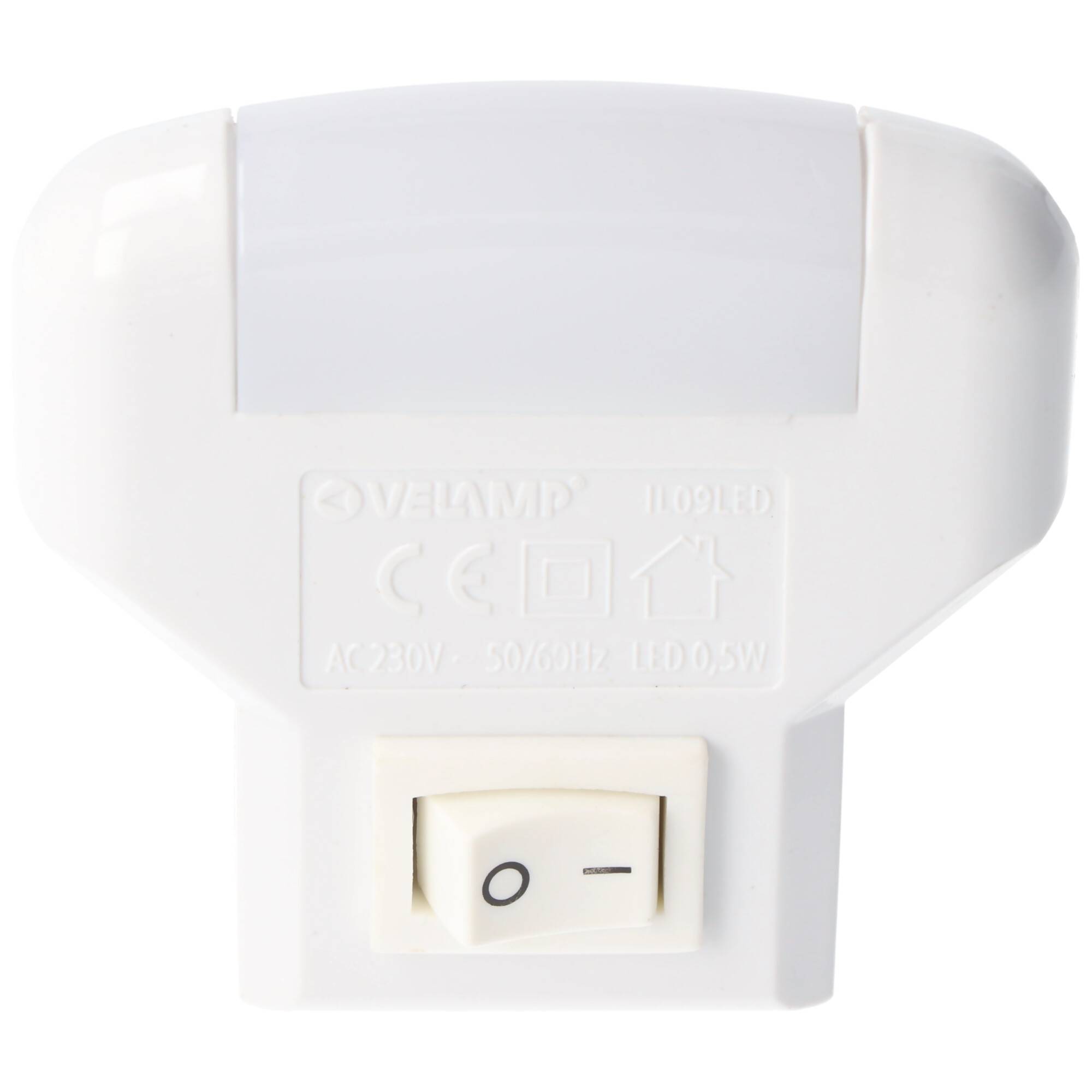 Velamp TWILIGHT, LED-Nachtlicht mit ON/OFF-Schalter, vertikale Buchse, Orientierungslicht mit 2 LEDs