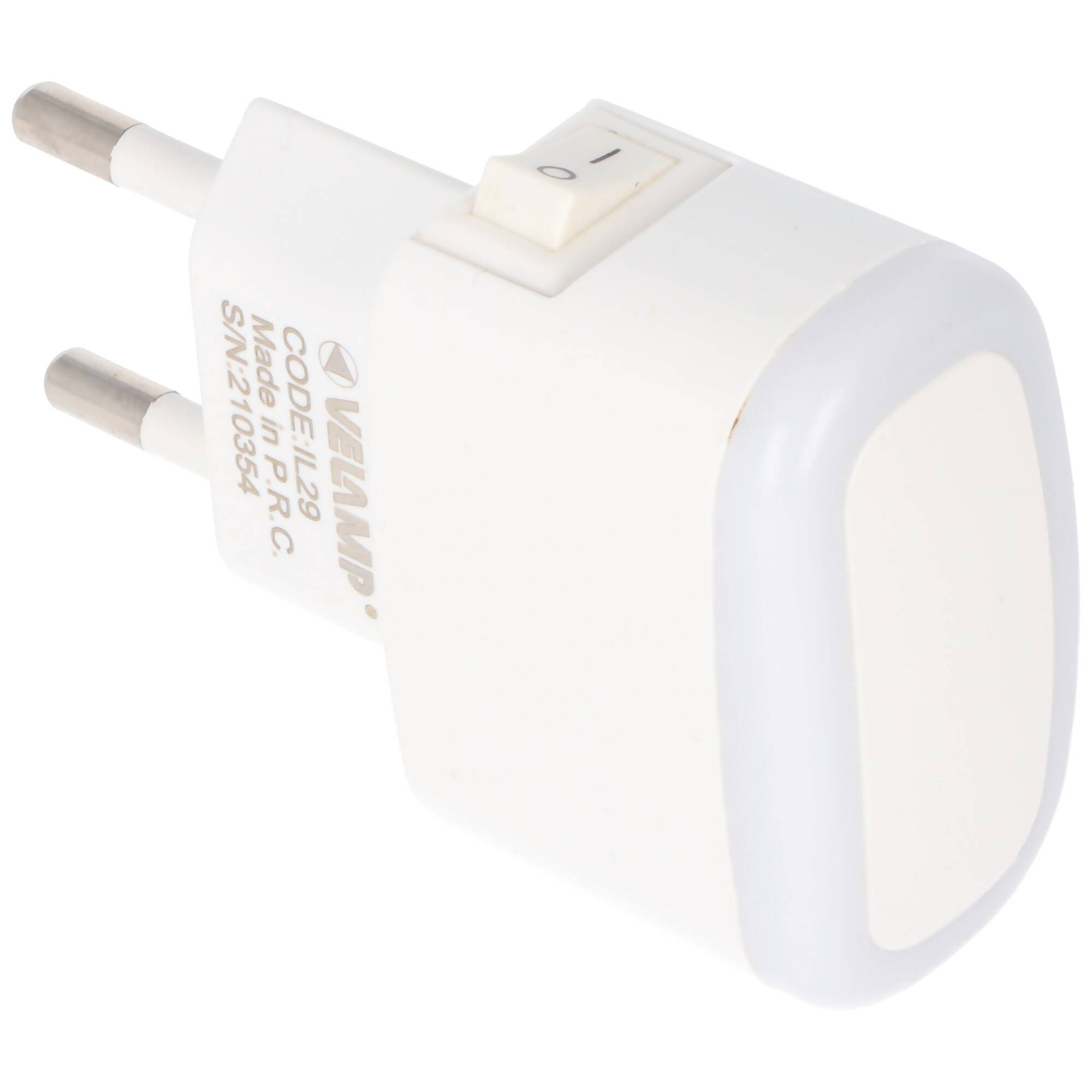 Velamp FROOT, LED-Nachtlicht mit EIN/AUS-Schalter, extra kompakt, vertikale Buchse, weiß