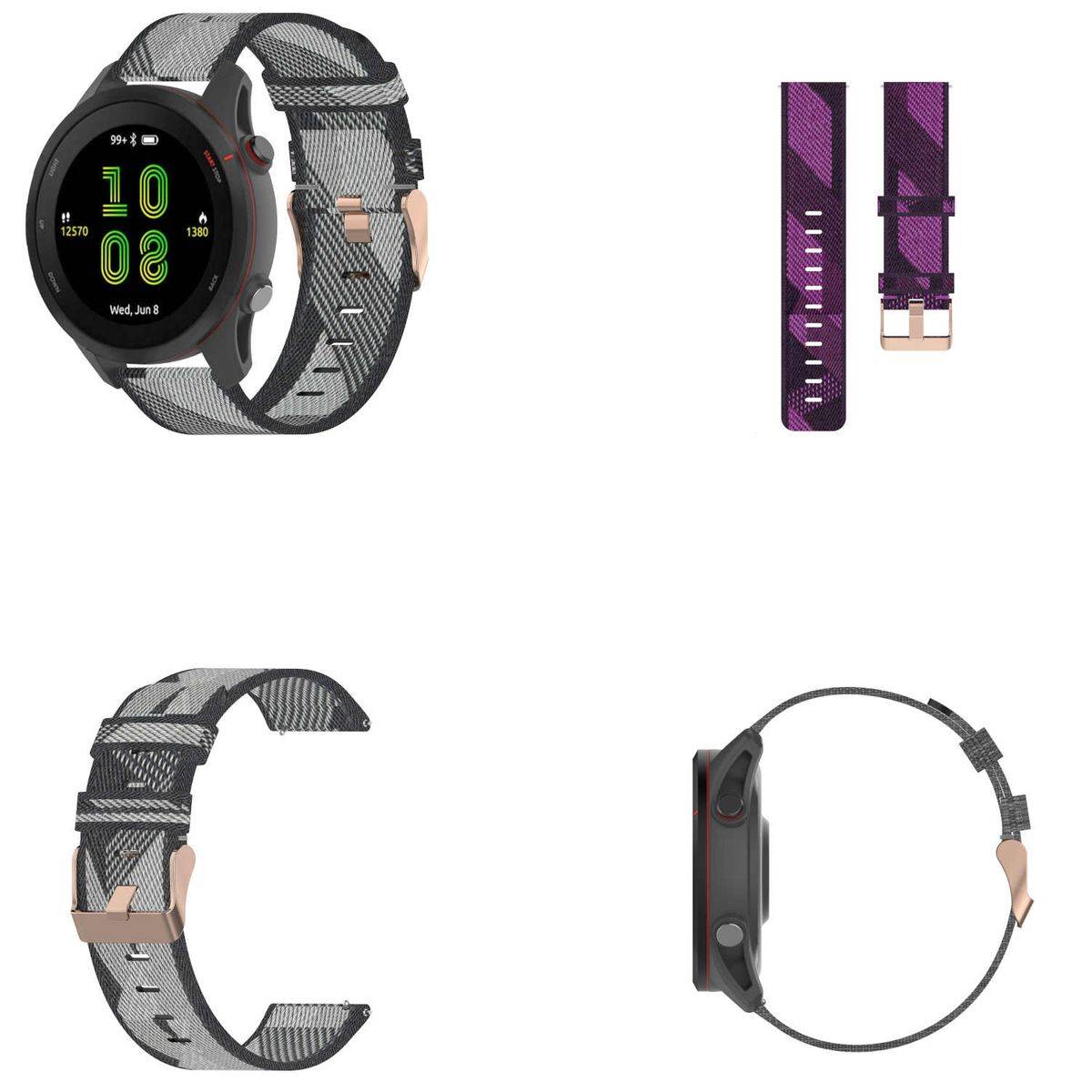 Für Garmin Forerunner 255 Uhr Watch Nylon Armband Ersatz Sport Arm Band Muster 4