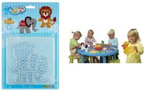 Hama Stiftplatten ''Löwe, kleiner Elefant'', im Blister für Bügelperlen maxi