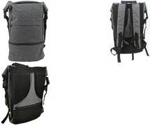 LiGHTPAK Notebook-Rucksack, 600D Polyester, grau Kurrier-Rucksack mit Überschlag welcher mittels 2 Schnapp