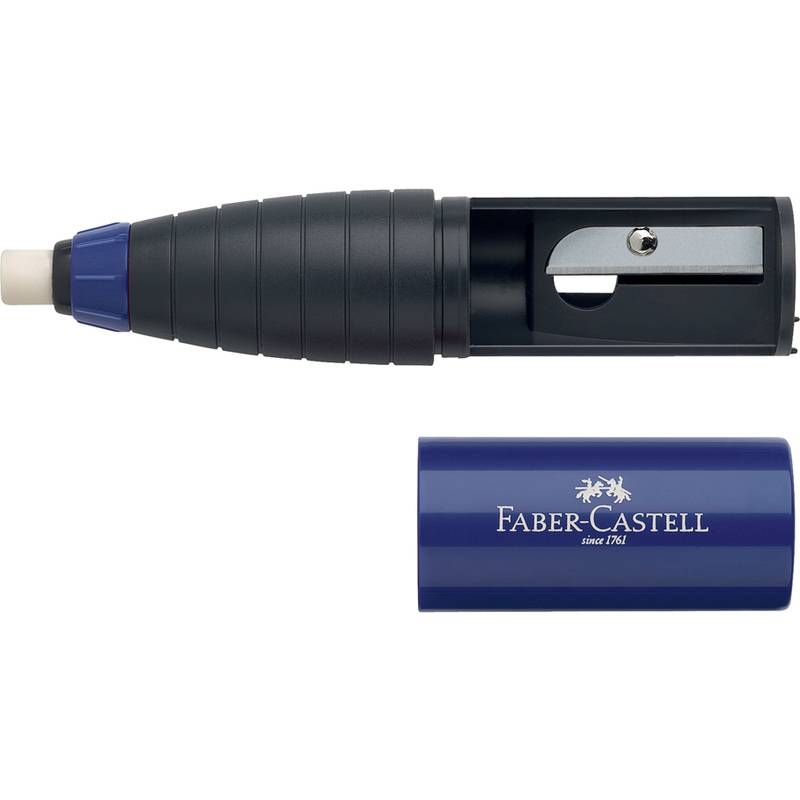 FABER-CASTELL Radierer-Spitzer-Kombination, rot / blau