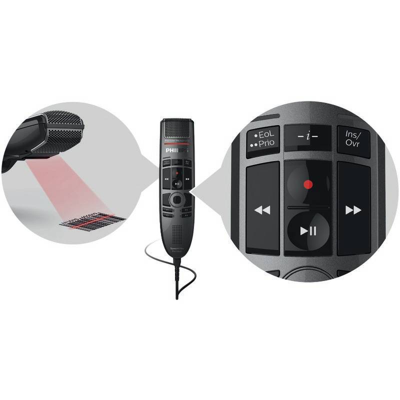 PHILIPS SpeechMike Premium Touch SMP 3800 mit Drucktasten & Barcode-Scanner