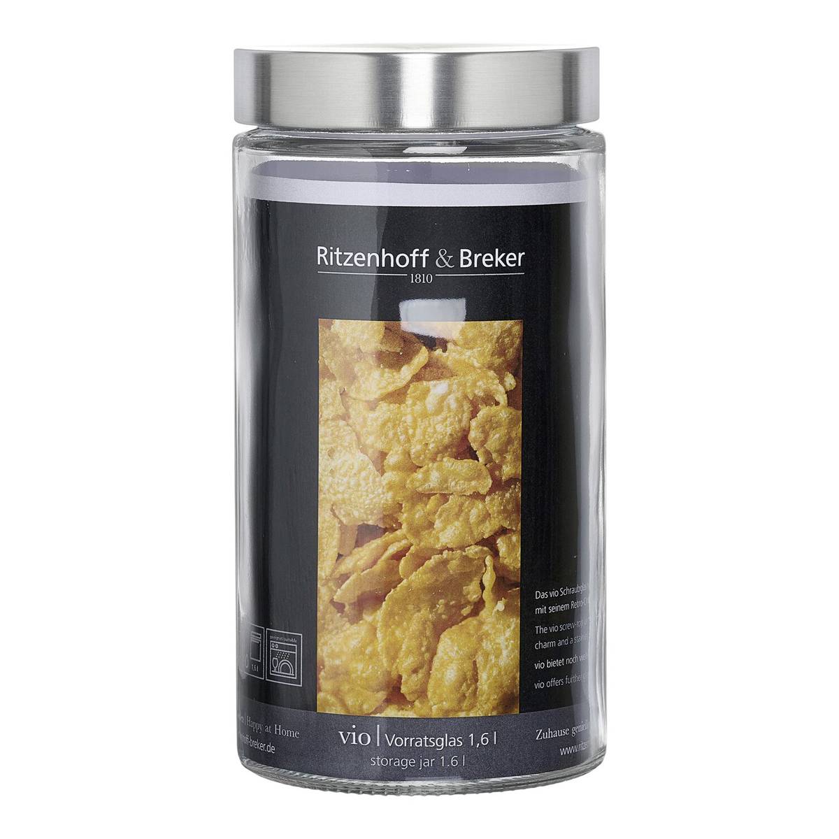 Ritzenhoff und Breker Vio Vorratsglas rund glatt 1600 ml