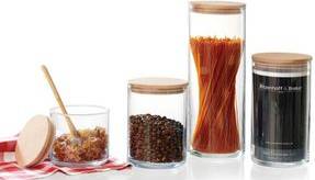 Ritzenhoff & Breker Vorratsgals ''FAIA'', rund, 1,3 l aus Glas, zylindrisch, Buchenholzdeckel mit Silikon