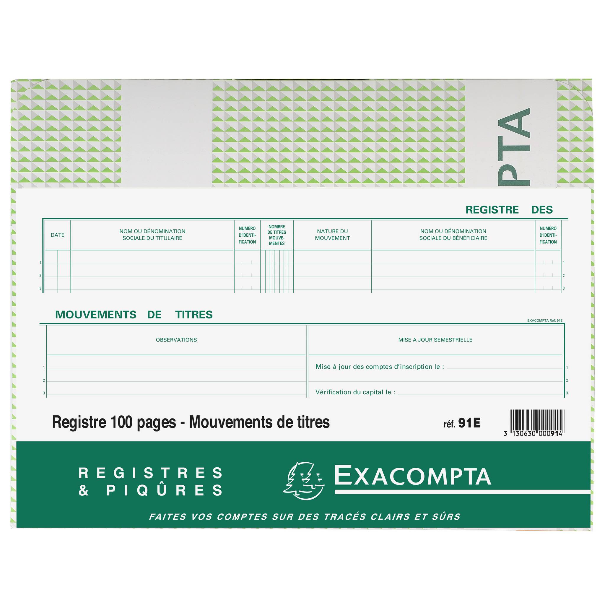 Exacompta Wertpapierbewegungen 24x32 cm 100S - Schwarz 91E