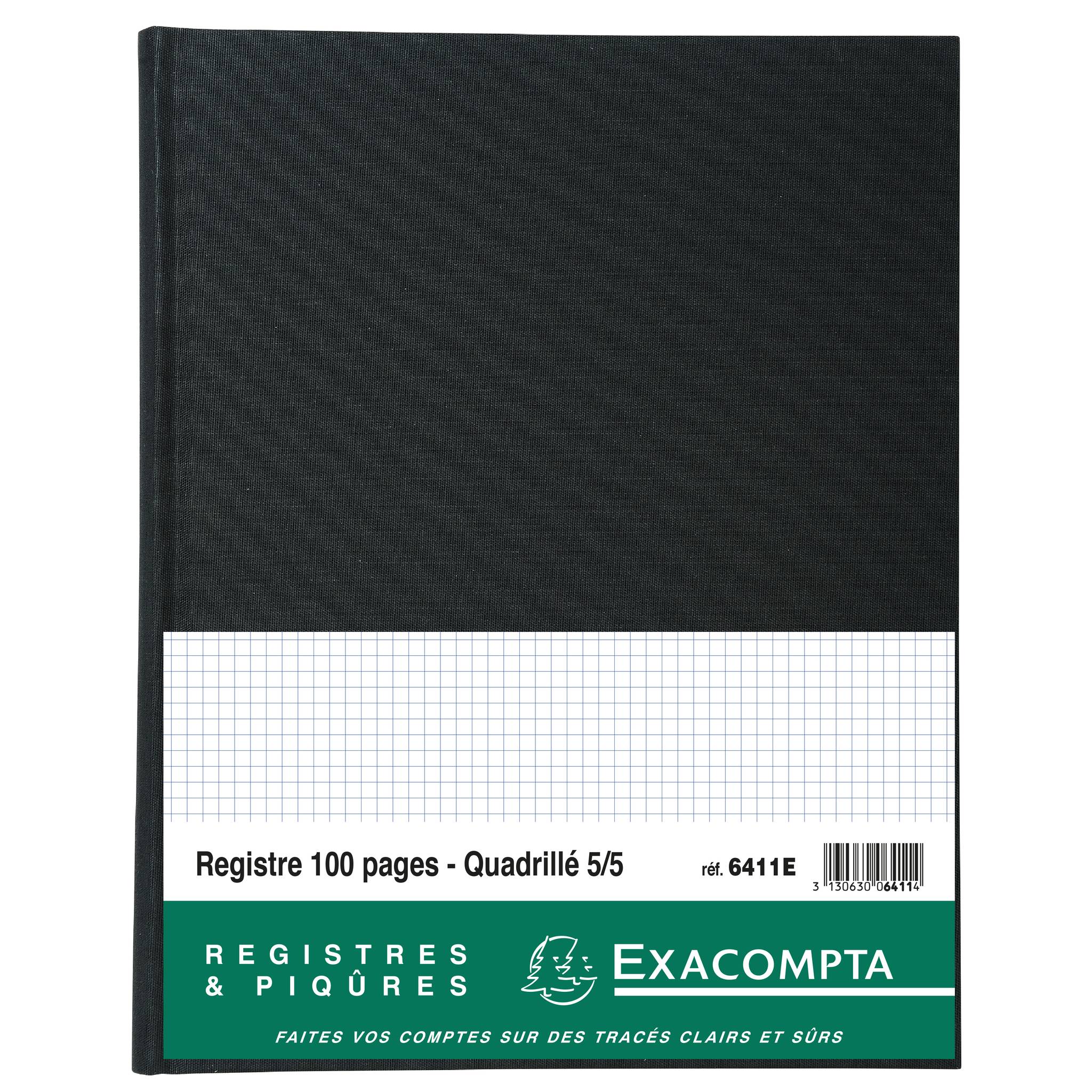 Exacompta Geschäftsbuch 5x5 kar. 32x25 cm 100S - Schwarz - 6411E
