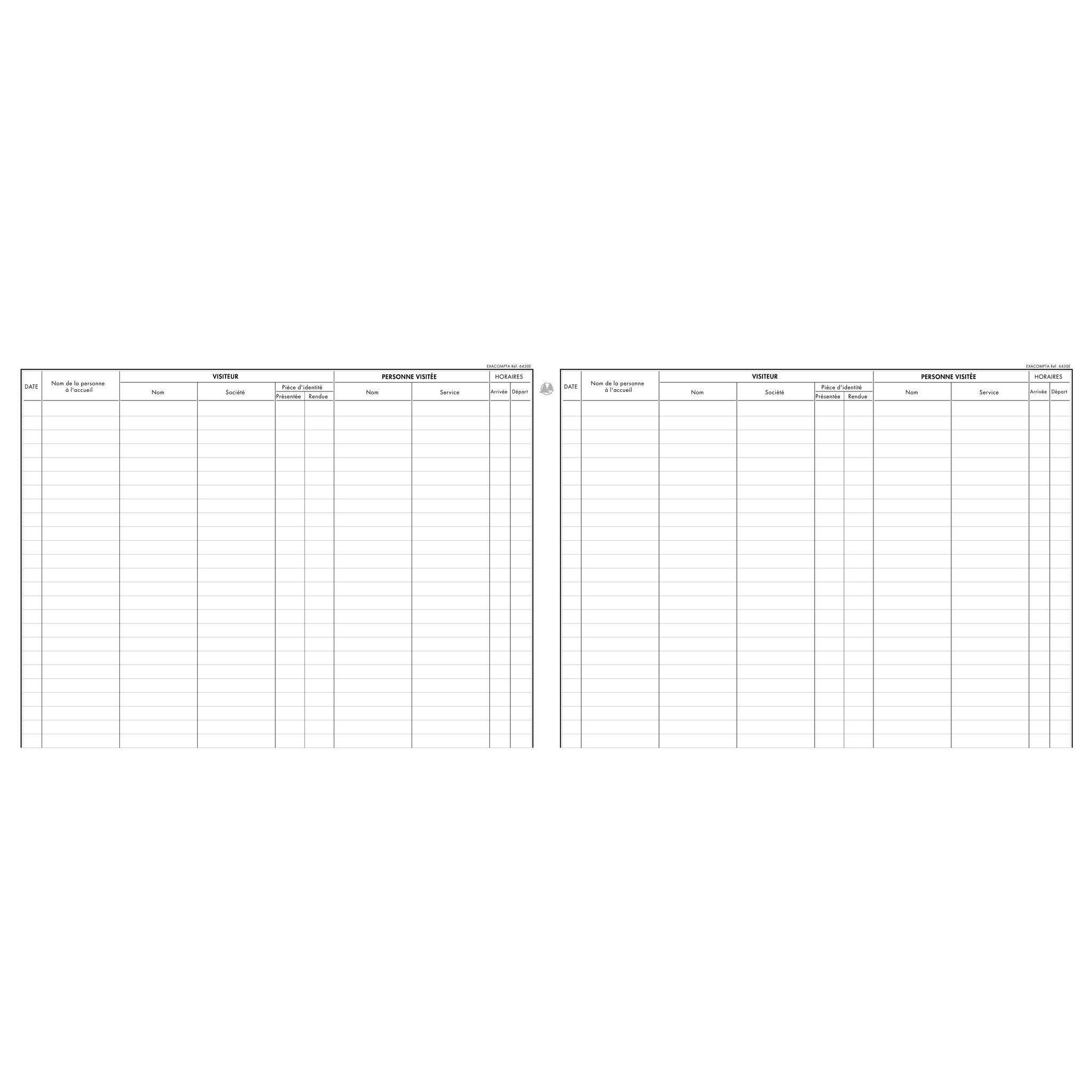 Exacompta Registre des visites 25x32cm 80 pages - Farben sortiert 6430E