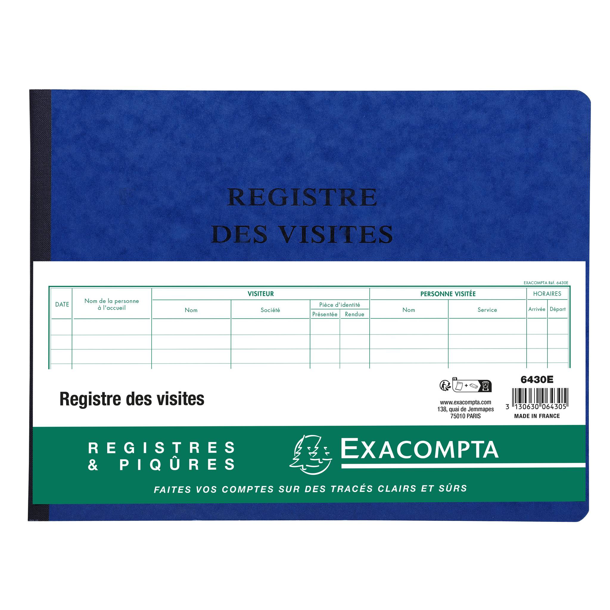 Exacompta Registre des visites 25x32cm 80 pages - Farben sortiert 6430E