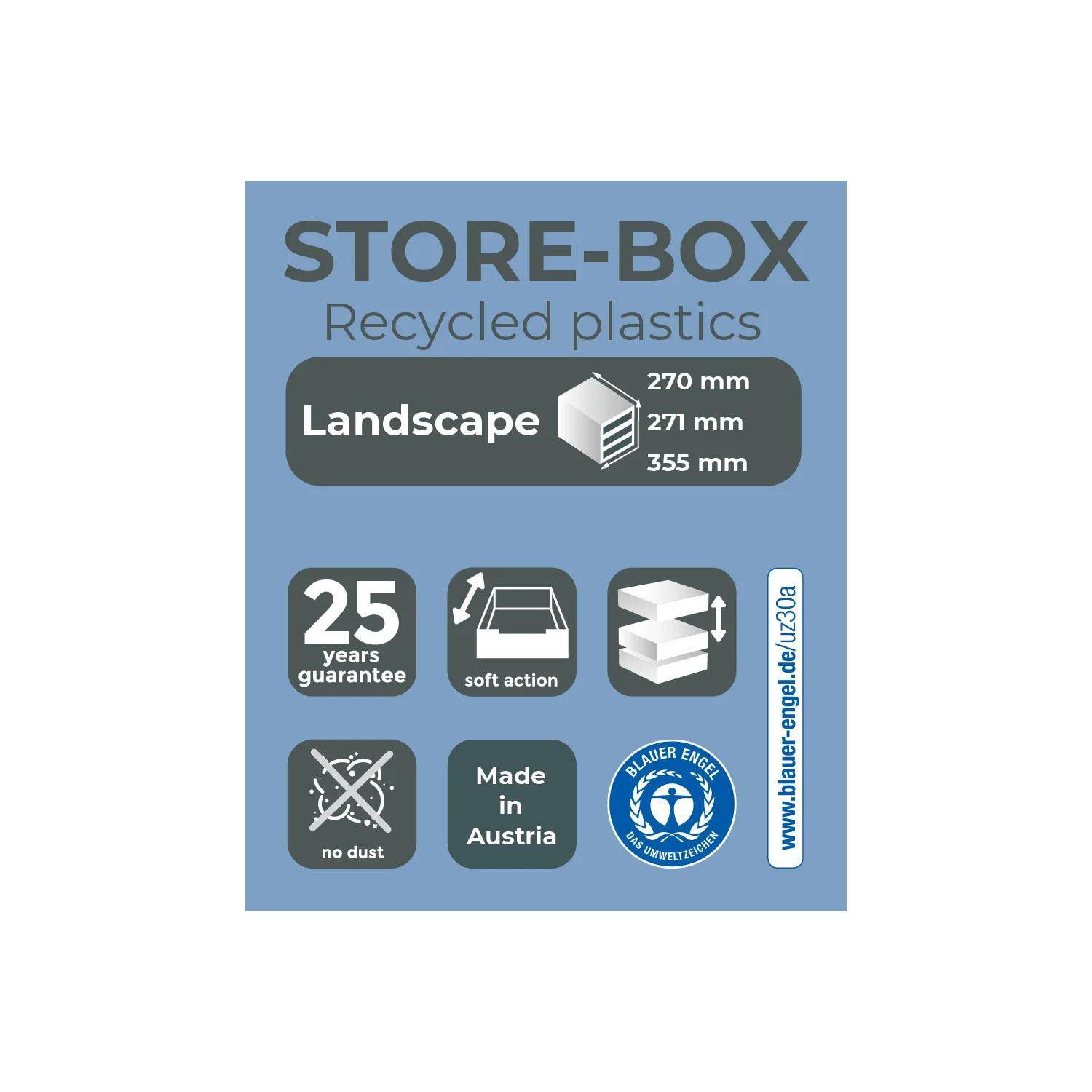 Exacompta Schubladenbox STOREBOX 6 offene Schubladen Glossy Schwarz 306714D