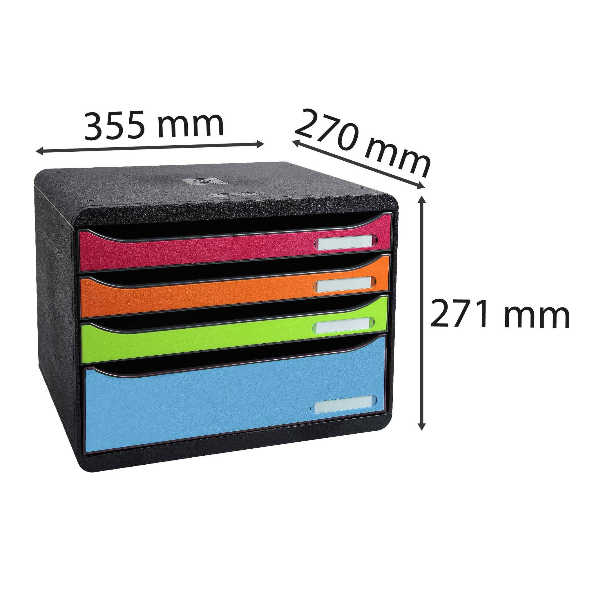 Exacompta Schubladenbox BigBox Plus Horizon Quer 5 Schubladen Regenbogen 315798D