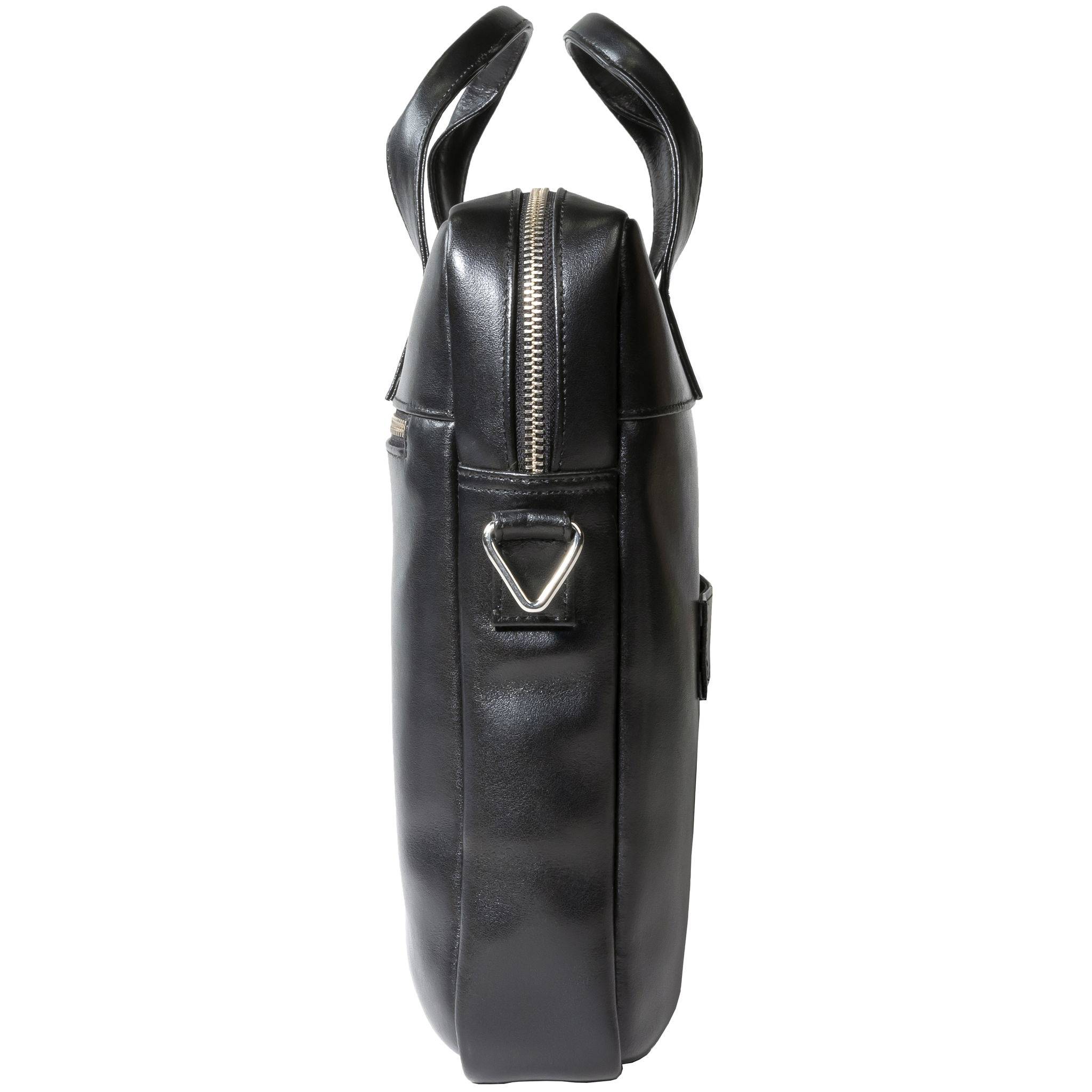 Exacompta Laptopumhängetasche aus schwarzem Leder, Exactive - Schwarz - 17437E