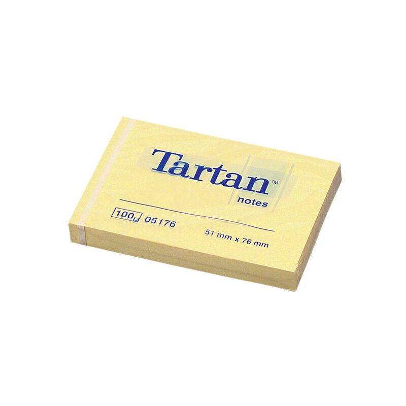 Tartan Notes Haftnotizen, 38 x 51 mm, hellgelb