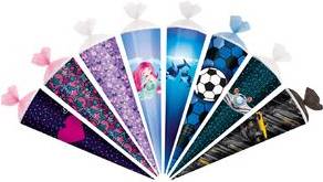 herlitz Schultüte, 6-eckig, 850 mm, sortiert Maße: (B)240 x (T)240 x (H)850 mm, Tüllverschluss mit