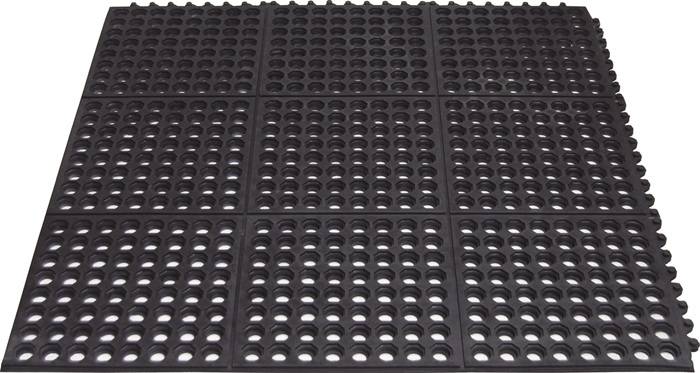 Arbeitplatzbodenbelag Yoga Octa Oil Fertigmatte L900xB900xS15mm schwarz