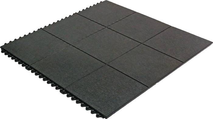 Arbeitplatzbodenbelag Yoga Solid Spark Fertigmatte L900xB900xS17mm schwarz
