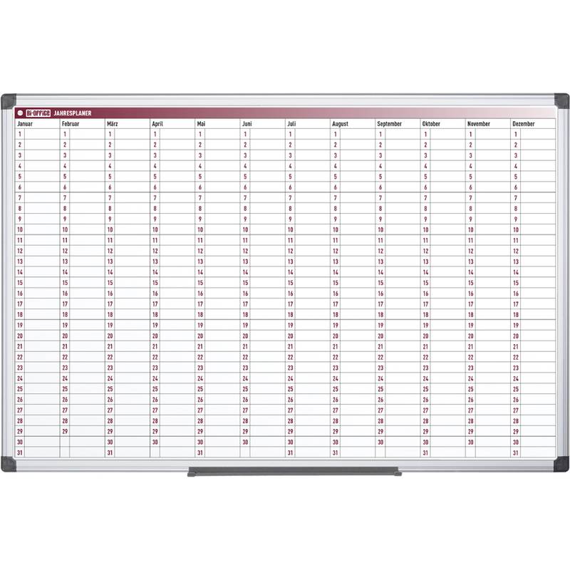 Bi-Office Planungstafel "Jahresplaner", 900 x 600 mm