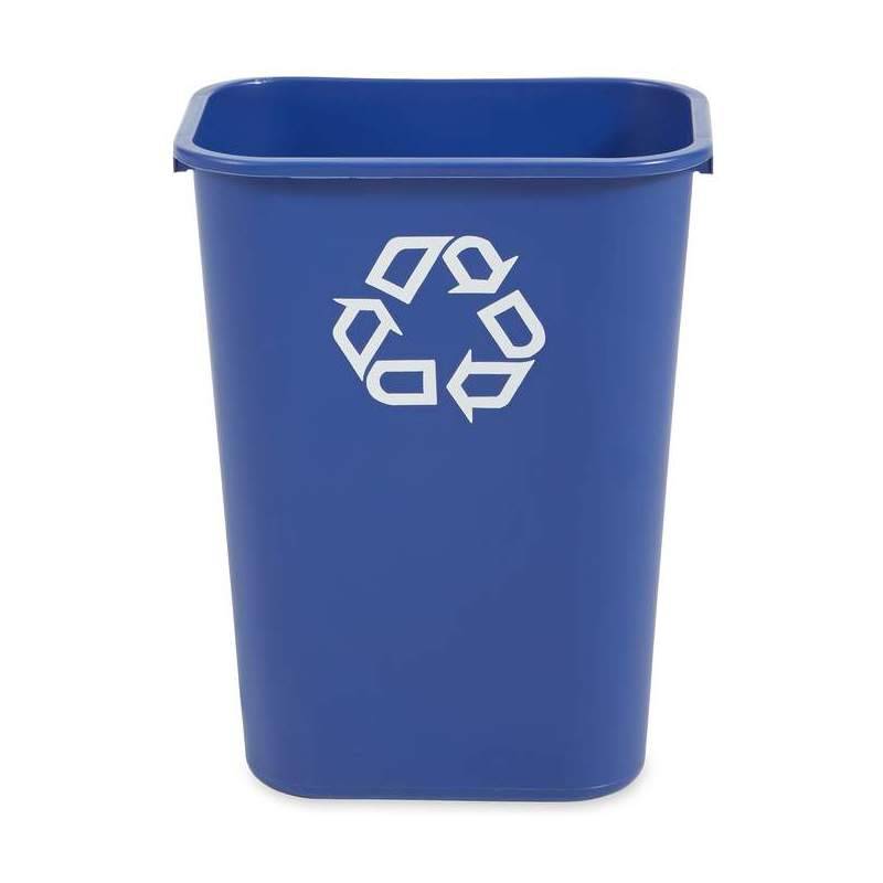Rubbermaid Papierkorb, 39 Liter, rechteckig, PE, blau