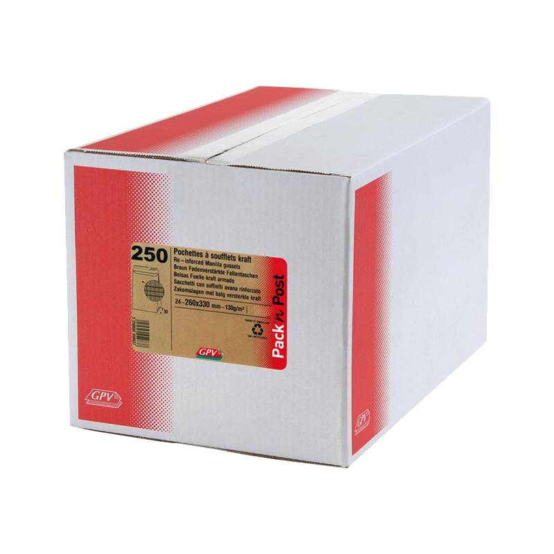 GPV Faltenversandtaschen, C4, braun, 229 x 324 mm,