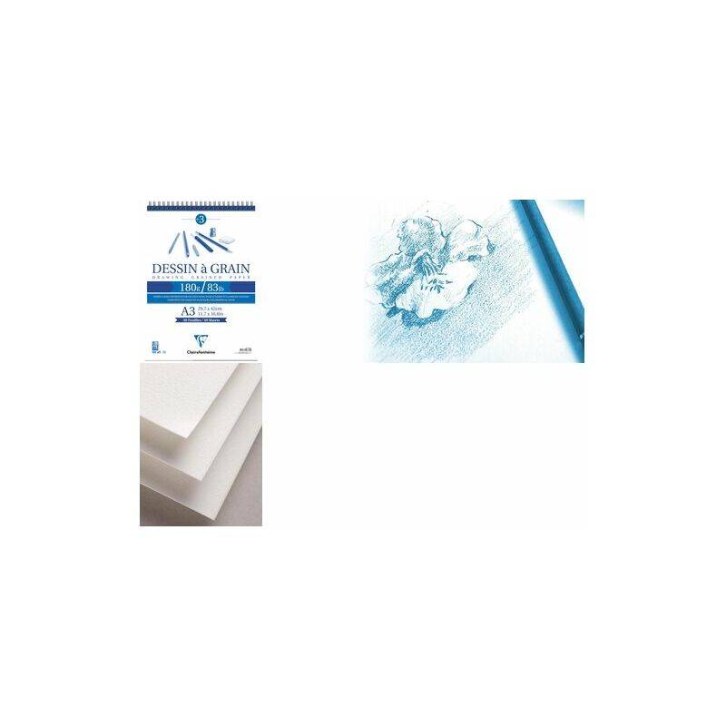 Clairefontaine Zeichenpapier-Spiralblock "à Grain", DIN A4